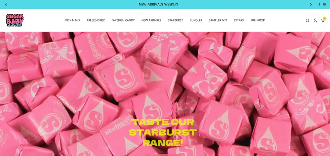 Sugar Baby Lolly Jars website by DigiMedia Code